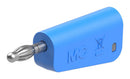 STAUBLI 64.1038-23 Banana Test Connector, 4 mm, Plug, Cable Mount, 19 A, 60 VDC, Nickel Plated Contacts, Blue
