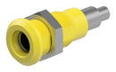 STAUBLI 64.3042-24 Banana Test Connector, 4 mm, Socket, Panel Mount, 25 A, 60 VDC, Nickel Plated Contacts, Yellow