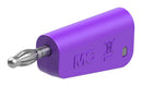 STAUBLI 64.1040-26 Banana Test Connector, 4 mm, Plug, Cable Mount, 19 A, 60 VDC, Nickel Plated Contacts, Violet