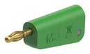 STAUBLI 64.1041-25 Banana Test Connector, 4 mm, Plug, Cable Mount, 19 A, 60 VDC, Gold Plated Contacts, Green