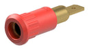 STAUBLI 64.3010-22 Banana Test Connector, 4 mm, Socket, Panel Mount, 25 A, 60 VDC, Gold Plated Contacts, Red