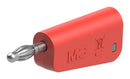 STAUBLI 64.1040-22 Banana Test Connector, 4 mm, Plug, Cable Mount, 19 A, 60 VDC, Nickel Plated Contacts, Red