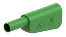 STAUBLI 66.2022-25 Banana Test Connector, 4mm, Plug, Cable Mount, 32 A, 1 kV, Nickel Plated Contacts, Green