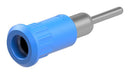 STAUBLI 64.3011-23 Banana Test Connector, 4 mm, Socket, Panel Mount, 25 A, 60 VDC, Nickel Plated Contacts, Blue