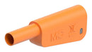 STAUBLI 66.2024-30 Banana Test Connector, 4mm, Plug, Cable Mount, 32 A, 1 kV, Nickel Plated Contacts, Orange