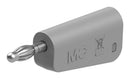 STAUBLI 64.1040-28 Banana Test Connector, 4 mm, Plug, Cable Mount, 19 A, 60 VDC, Nickel Plated Contacts, Grey