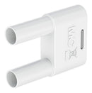 STAUBLI 66.4012-29 Banana Test Connector, 32A, 1KV, White, Plug, Cable Mount, 32 A, 1 kV, Nickel Plated Contacts, Grey
