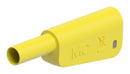 STAUBLI 66.2018-24 Banana Test Connector, 4mm, Plug, Cable Mount, 19 A, 1 kV, Nickel Plated Contacts, Yellow
