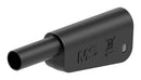 STAUBLI 66.2018-21 Banana Test Connector, 4mm, Plug, Cable Mount, 19 A, 1 kV, Nickel Plated Contacts, Black