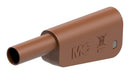 STAUBLI 66.2022-27 Banana Test Connector, 4mm, Plug, Cable Mount, 32 A, 1 kV, Nickel Plated Contacts, Brown