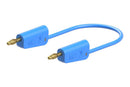 STAUBLI 64.1033-05023 Banana Test Lead, 4mm, 4mm Stackable Banana Plug, 4mm Stackable Banana Plug, 19.7 ", 500 mm, Blue