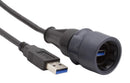 BULGIN LIMITED PXP6040/AA3/3M00 USB Cable, 30V, 1A, Push-Twist, Type A Plug to Sealed Type A Plug, 3 m, 9.8 ft, USB 3.0, Black