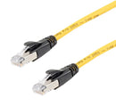 L-COM TRD626ASR-YLW-25F Ethernet Cable, 10 Gigabit, 26AWG, Cat6a, RJ45 Plug to RJ45 Plug