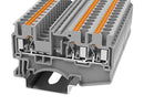 MULTICOMP PRO MP012890 DIN Rail Mount Terminal Block, 3 Ways, 26 AWG, 12 AWG, 4 mm&sup2;, Push In, 24 A