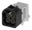 MOLEX 208244-0200 RF / Coaxial Connector, Quad Header, Key A, BK, Mini FAKRA Coaxial, Right Angle Plug