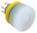 IDEC XW1E-LV3SG02QBTWR Emergency Stop Switch, 22mm, White Button, DPST-NC, Pushlock Pull/Turn Reset