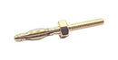 MUELLER ELECTRIC BU-168-M2-10MM Banana Test Connector, 2mm Plug, M2 Thread, 23mm OAL, Plug, 15 A, Gold Plated Contacts