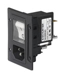 SCHURTER 3-153-716 Un-Filtered IEC Power Entry Module, Black, IEC C14, General Purpose, 10 A, 250 VAC, 2-Pole Switch