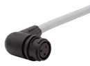 BULGIN LIMITED PXP4003/002/03P Circular Cable Assembly, 90° Circular Plug to Free End, 3 Ways, 6.6 ft, 2 m, Grey