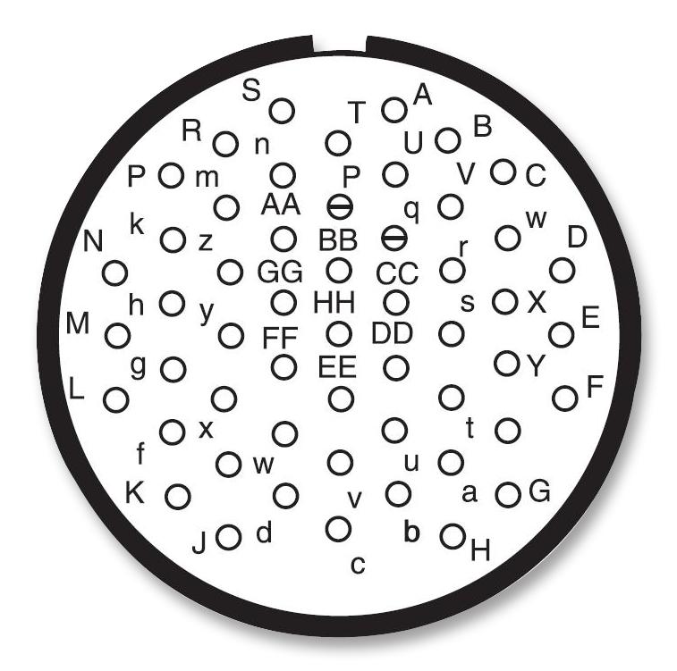 AMPHENOL AEROSPACE D38999/26MH53PA Circular Connector, MIL-DTL-38999 Series III, DS38999/26 Series, Straight Plug, 53 Contacts