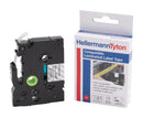 HELLERMANNTYTON 596-99121 HTZ121-PET-BK/CL Label Printer Tape, Self-Adhesive, Laminated, Black on Transparent, 8m x 9mm, Polyester