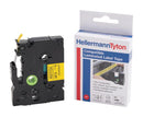 HELLERMANNTYTON 596-99621 HTZ621-PET-BK/YE Label Printer Tape, Self-Adhesive, Laminated, Black on Yellow, 8m x 9mm, Polyester
