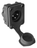 AMPHENOL AUDIO AXS3MP1H XLR Connector, IP65, Horizontal, 3 Contacts, Plug, Panel PCB Mount, Tin Plated Contacts