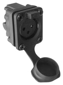 AMPHENOL AUDIO AXS3FP1H XLR Connector, IP65, Horizontal, 3 Contacts, Receptacle, Panel PCB Mount, Tin Plated Contacts