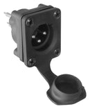 AMPHENOL AUDIO AXS3MP2V XLR Connector, IP65, Vertical, 3 Contacts, Plug, Panel PCB Mount, Tin Plated Contacts
