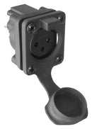 AMPHENOL AUDIO AXS3FP1V XLR Connector, IP65, Vertical, 3 Contacts, Receptacle, Panel PCB Mount, Tin Plated Contacts
