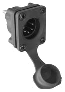 AMPHENOL AUDIO AXS5MP1 XLR Connector, IP65, 5 Contacts, Plug, Panel Mount, Tin Plated Contacts, Thermoplastic Body