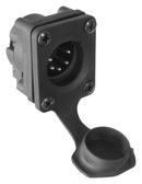 AMPHENOL AUDIO AXS5MP2H XLR Connector, IP65, Horizontal, 5 Contacts, Plug, Panel PCB Mount, Tin Plated Contacts