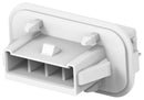 TE CONNECTIVITY 2391515-4 Heavy Duty Connector Base, 4Pos, Natural, Power Double Lock Series, Panel Mount
