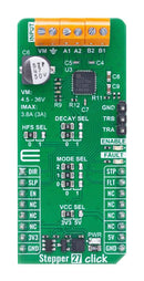 MIKROELEKTRONIKA MIKROE-6613 Add-On Board, Stepper 27 Click, MikroE mikroBUS Compatible Development Boards, Stepper Motor Driver