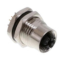 NORCOMP 860-X08-21SR0R4 Sensor Connector, VULCON M12 Series, M12, Female, 8 Positions, PCB Socket, Straight Panel Mount