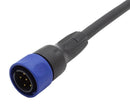 BULGIN LIMITED PXP4000/002/06P Circular Cable Assembly, Circular Plug to Free End, 6 Ways, 6.6 ft, 2 m, Black