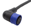 BULGIN LIMITED PXP4002/002/04S Circular Cable Assembly, 90° Circular Receptacle to Free End, 4 Ways, 6.6 ft, 2 m, Black