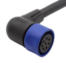 BULGIN LIMITED PXP4002/002/08S Circular Cable Assembly, 90° Circular Receptacle to Free End, 8 Ways, 6.6 ft, 2 m, Black