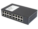 MULTICOMP PRO MP-7416 Switch, 16 Ports, Industrial, Gigabit Ethernet, DIN Rail, RJ45 x 16, 10Mbps, 100Mbps, 1Gbps
