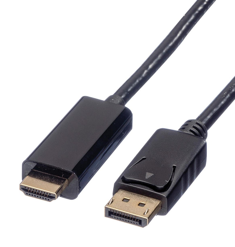 ROLINE 11.04.5788 Audio / Video Cable Assembly, DisplayPort Plug, HDMI Plug, 16.4 ft, 5 m, Black