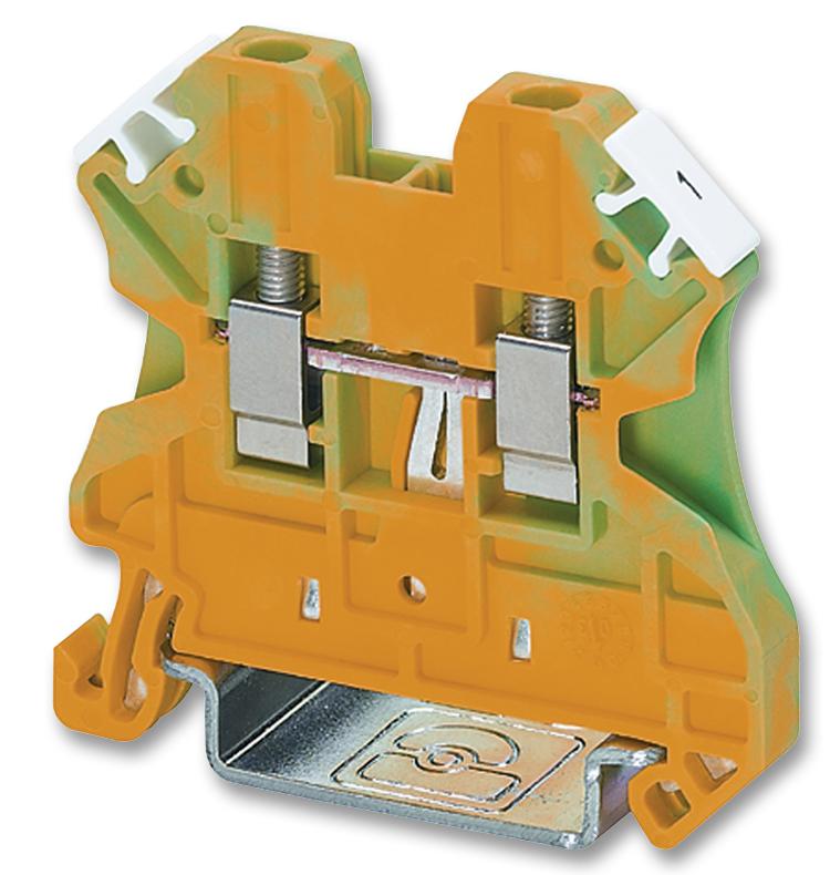PHOENIX CONTACT 3044128 DIN Rail Mount Terminal Block, 2 Ways, 26 AWG, 10 AWG, 6 mm&sup2;, Screw GTIN UPC EAN: 4017918960407 UT 4-PE