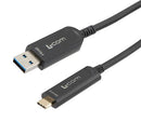 L-COM AOC-U31AMCM-BC-015 USB Cable, USB Type A Plug to USB Type C Plug, 15 m, 49.21 ft, USB 3.1, Black