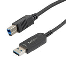 L-COM AOC-U31AMBM-BC-010 USB Cable, USB Type A Plug to USB Type B Plug, 10 m, 32.81 ft, USB 3.1, Black