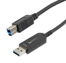 L-COM AOC-U31AMBM-BC-005 USB Cable, USB Type A Plug to USB Type A Receptacle, 5 m, 16.4 ft, USB 3.1, Black