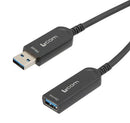 L-COM AOC-U31AMAF-BC-008 USB Cable, USB Type A Plug to USB Type A Receptacle, 8 m, 26.25 ft, USB 3.1, Black