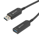 L-COM AOC-U31AMAF-BC-015 USB Cable, USB Type A Plug to USB Type A Receptacle, 15 m, 49.21 ft, USB 3.1, Black