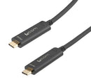 L-COM AOC-U31CMCM-BC-008 USB Cable, USB Type C Plug to USB Type C Plug, 8 m, 26.25 ft, USB 3.1, Black