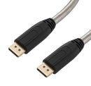 L-COM DP8KA-1M Audio / Video Cable Assembly, Armored, 8K, DisplayPort Plug, DisplayPort Plug, 3.3 ft, 1 m, Black