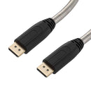 L-COM DP8KA-3M Audio / Video Cable Assembly, Armored, 8K, DisplayPort Plug, DisplayPort Plug, 9.8 ft, 3 m, Black