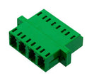 L-COM FOA-570-GRN Fiber Optic Adapter, Green, w/ Flange, Singlemode, LC x 4, LC x 4, Straight Adapter, APC